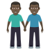 👬🏿 men holding hands: dark skin tone display on JoyPixels